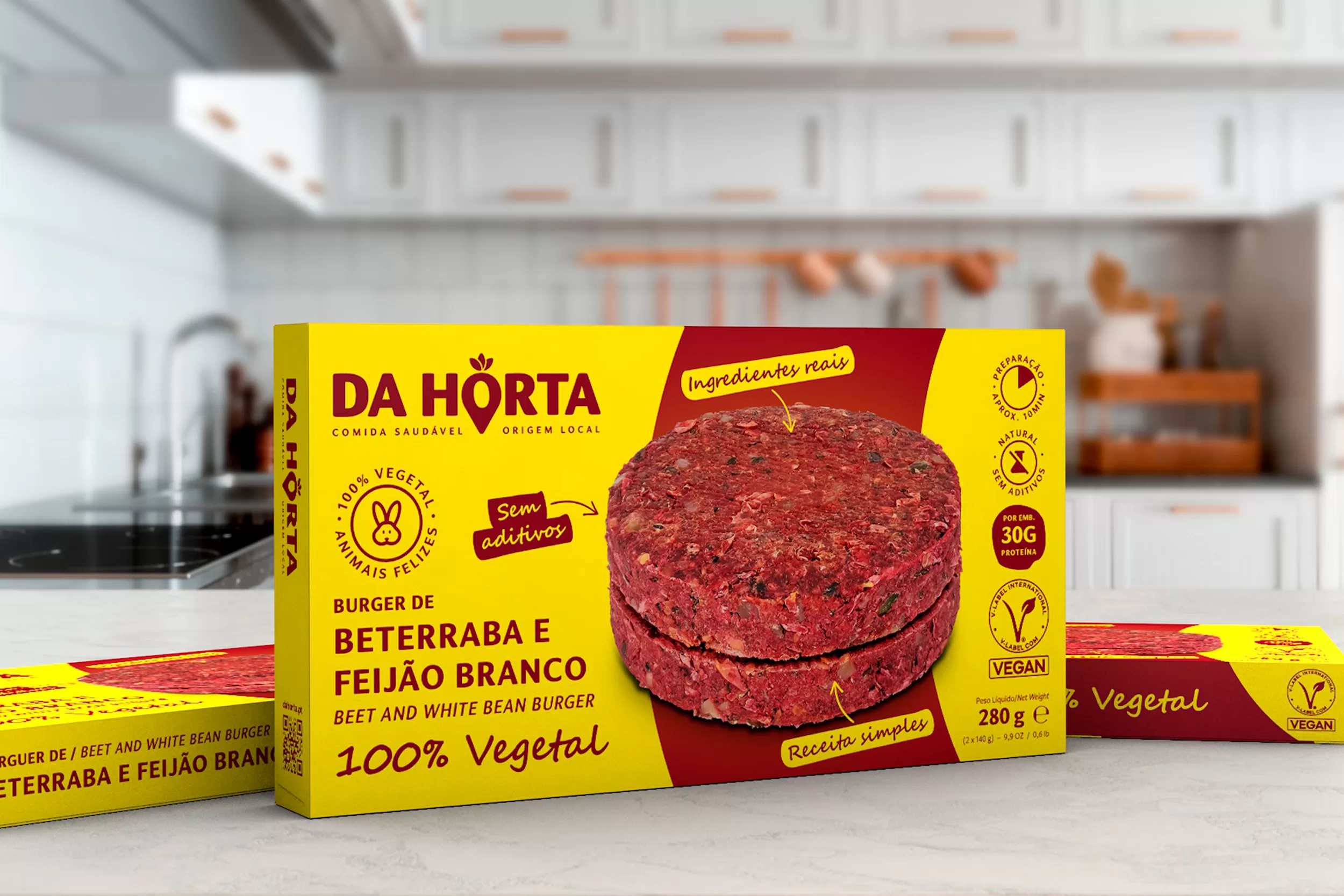 Burger de Beterraba e Feijão Branco Da Horta