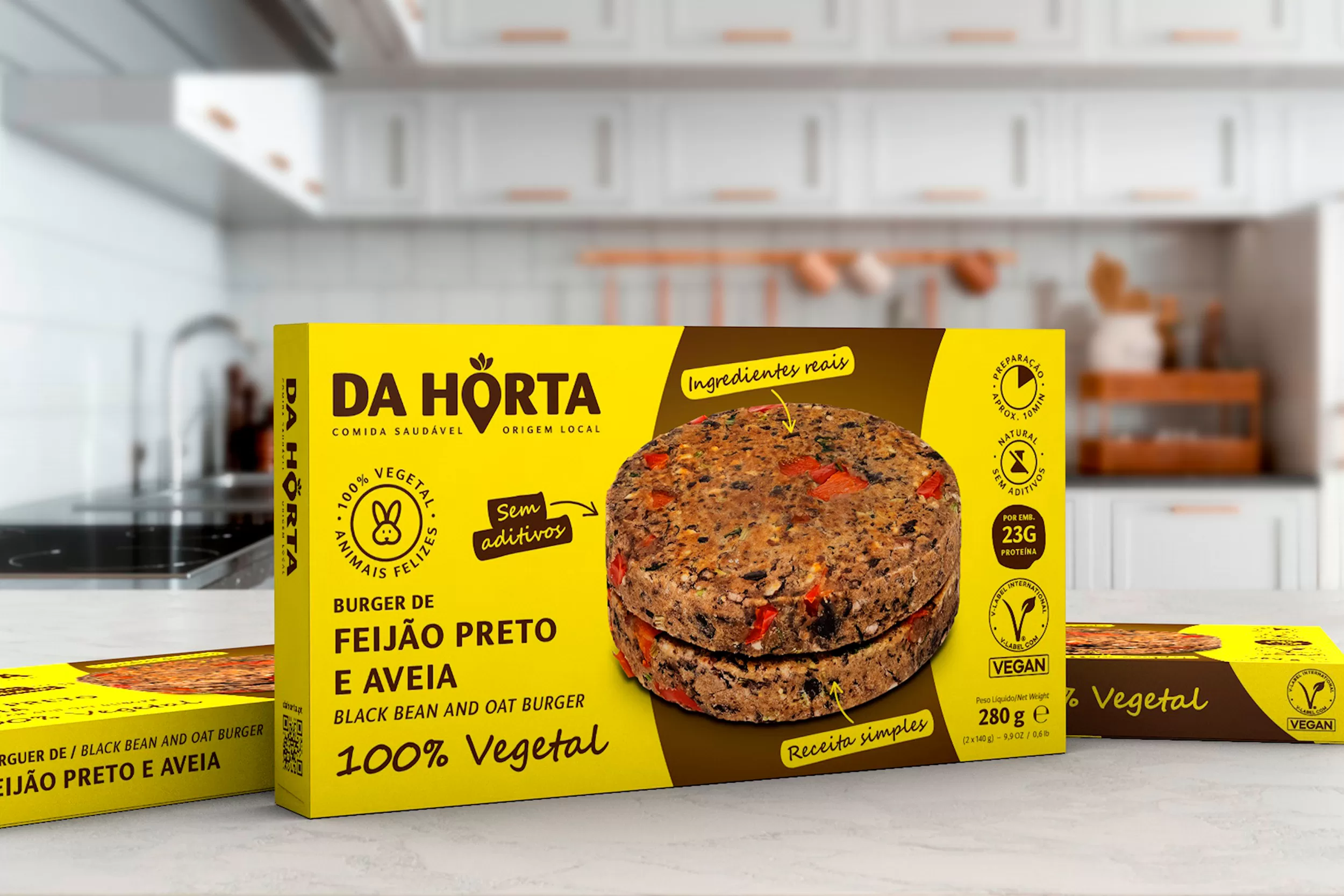 Burger de Feijão Preto e Aveia Da Horta