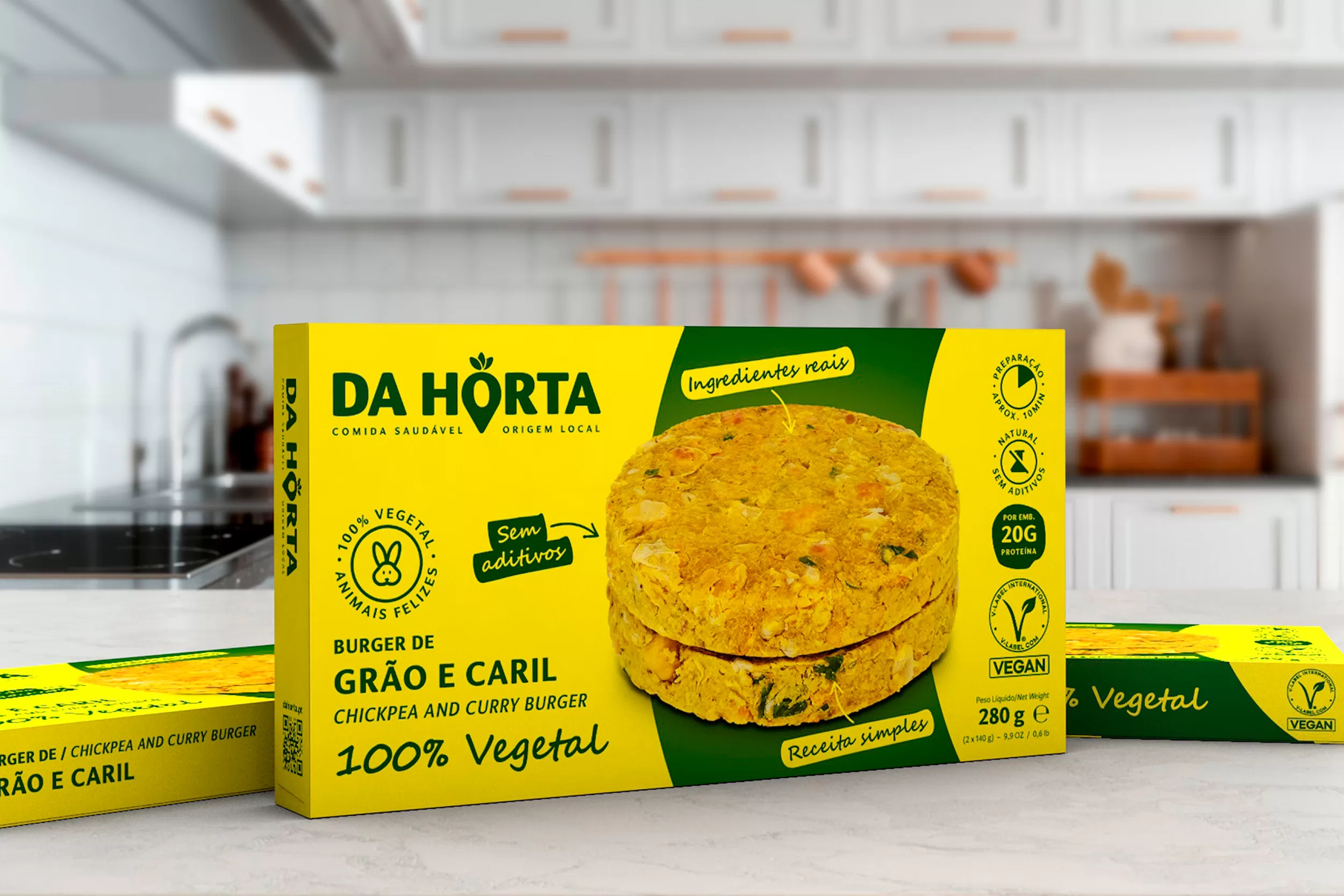 Burger de Grão e Caril Da Horta
